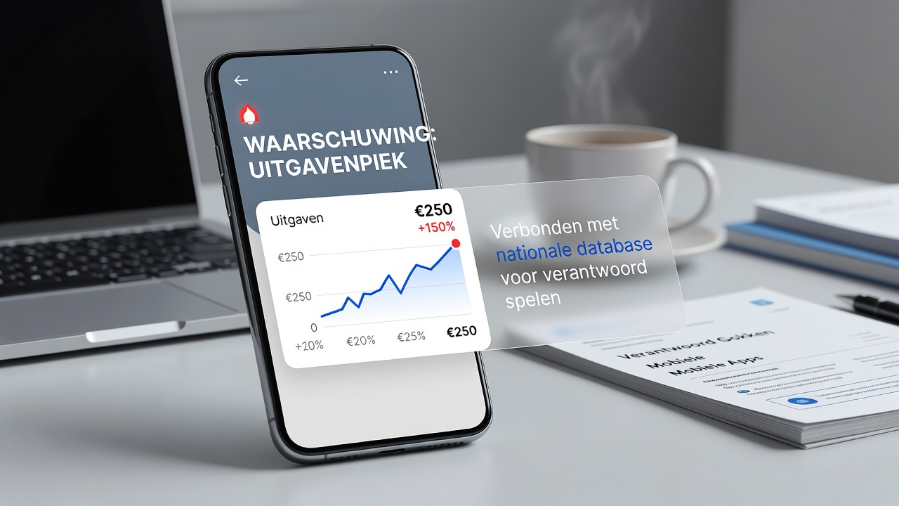 Speler bekijkt waarschuwing op mobiel apparaat met databasekoppeling in Nederlandse gokapp